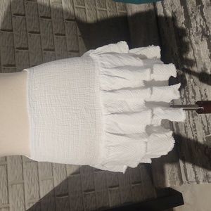Venti6 white 100% cotton fringe skirt.  Small